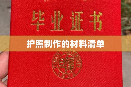 泸西护照制作的材料清单