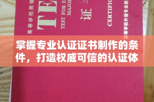 泸西掌握专业认证证书制作的条件，打造权威可信的认证体系
