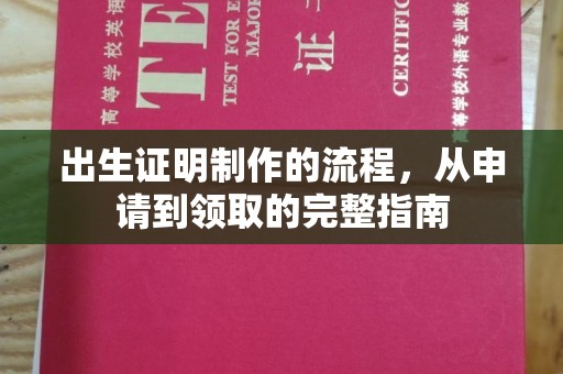 泸西出生证明制作的流程，从申请到领取的完整指南